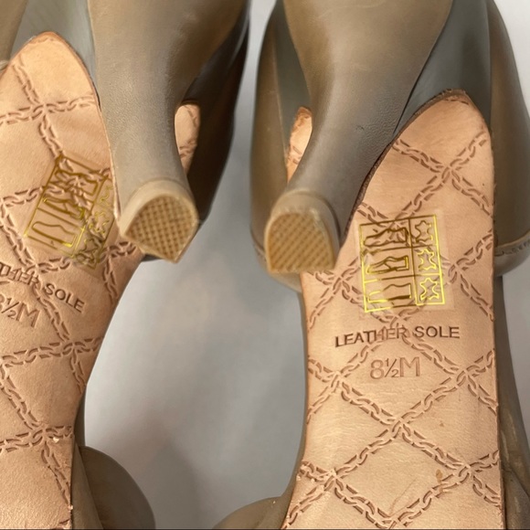 L.A.M.B. Leather Platform Peep-Toe Laser Cutout Heel - Picture 9 of 14